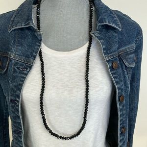 NWOT Black Faceted Bead Necklace